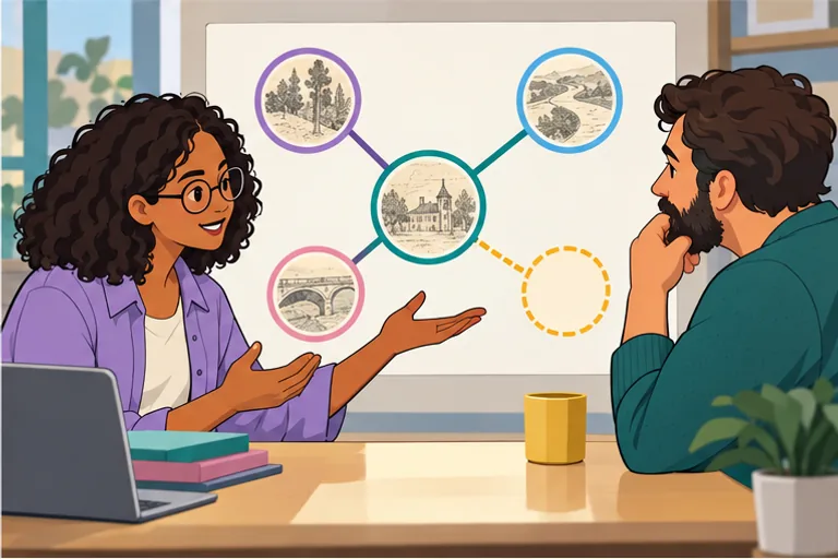 The researcher explains connected evidence while leaving an open branch for unanswered questions.